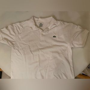 White Lacoste shirt sleeve polo